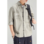 Button Up Shirt Jacket // Light Gray // Style 1 (XL)