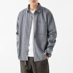Button Up Shirt Jacket // Gray // Style 1 (L)