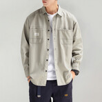 Button Up Shirt Jacket // Light Gray // Style 1 (XL)
