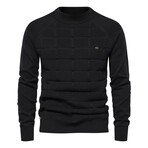 Y808-BLACK // Crewneck Sweater // Black (L)