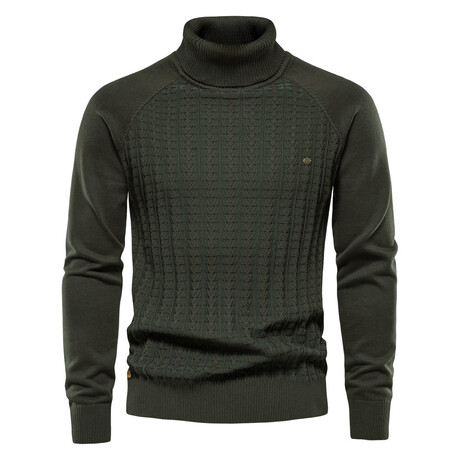 Y334-DARK-GREEN // Turtleneck Sweater // Dark Green (XS)