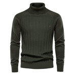 Y334-DARK-GREEN // Turtleneck Sweater // Dark Green (L)