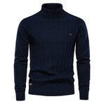 Y334-NAVY-BLUE // Turtleneck Sweater // Navy Blue (M)
