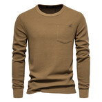 Front Pocket Crewneck Sweater // Brown (XS)