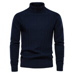 Turtleneck Knit Sweater // Dark Blue (XS)