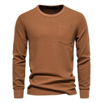 Front Pocket  Crewneck Sweater // Orange (L)