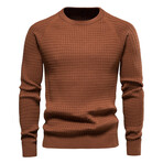 Textured Knit Sweater // Chocolate (M)