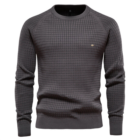 Textured Knit Sweater // Dark Gray (XS)