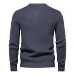 Crewneck Cable Knit Sweater // Dark Gray (S)