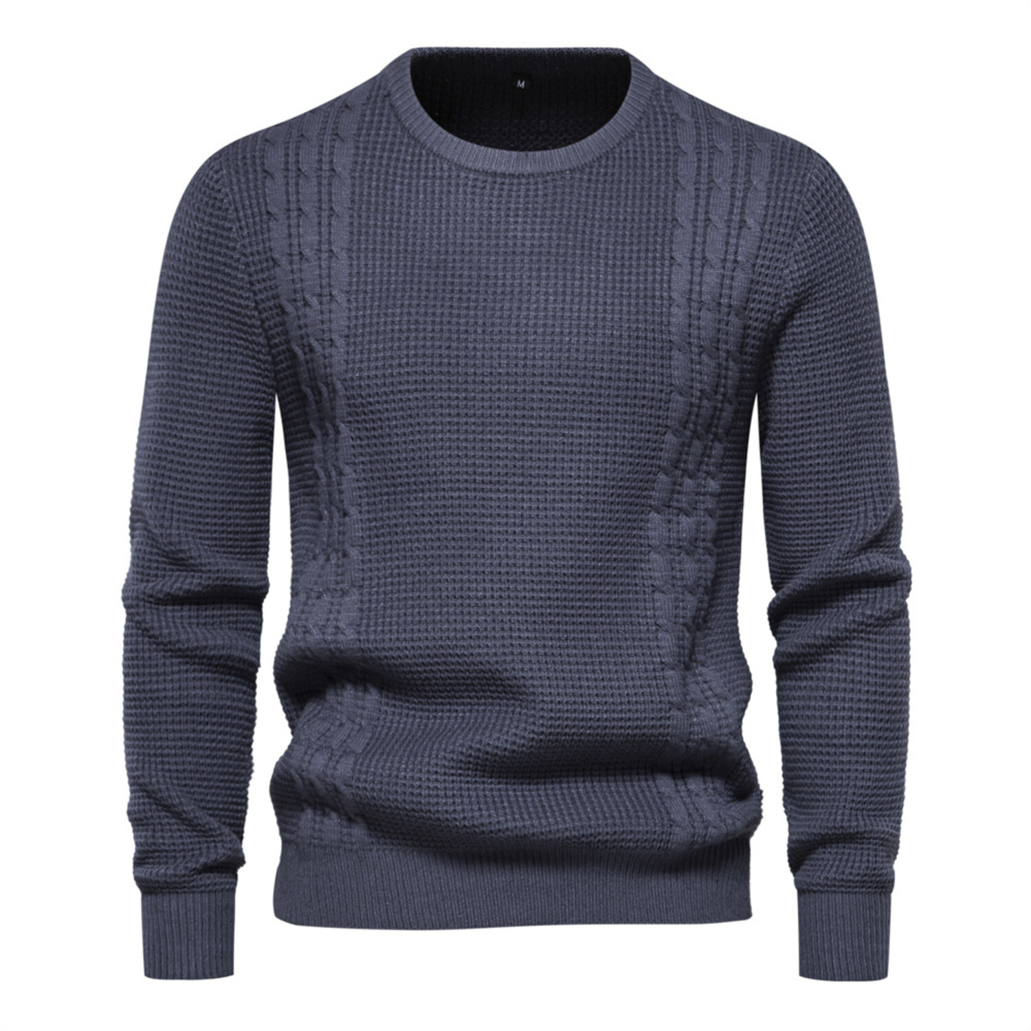 Crewneck Cable Knit Sweater // Dark Gray (XL) - Newvay Sweaters - Touch ...