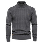 Turtleneck Knit Sweater // Dark Gray (S)