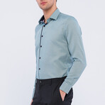 BA794055 // Long Sleeve Button Up Shirt // Green (S)