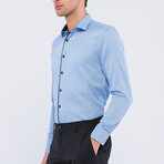 BA591689 // Long Sleeve Button Up Shirt // Blue (S)