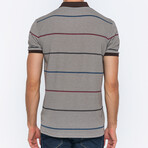 BA720228 // Men's Polo Shirt Short Sleeve	 // Brown + Bordeaux (S)