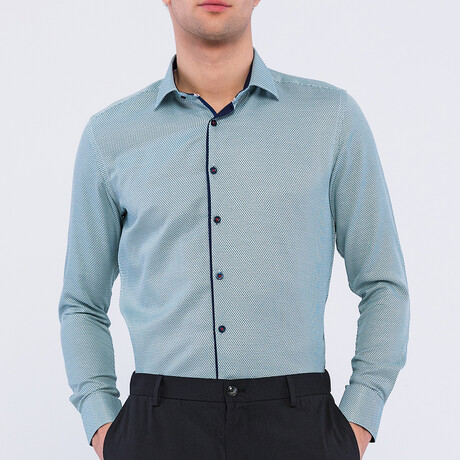 BA794055 // Long Sleeve Button Up Shirt // Green (S)