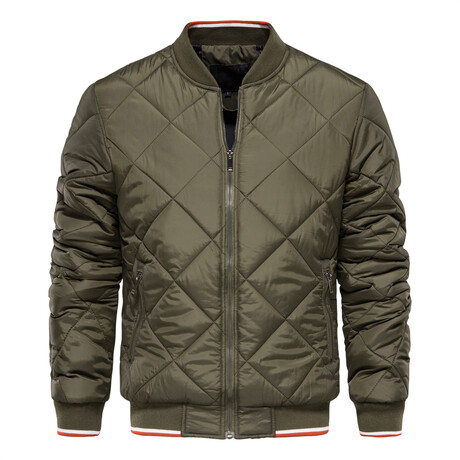 77157-ARMY-GREEN // Quilted Jacket // Army Green (XS)