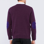 V-Neck Logo Pullover // Damson (S)