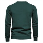Crewneck Diamond Pattern Knit Sweater // Green (S)
