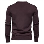 Crew Neck Sweater // Black Red (XL)