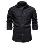 Denim Long Sleeve Button Up Field Shirt V2 // Black (M)