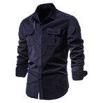 Long Sleeve Button Up Field Shirt V1 // Dark Blue (S)