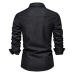 Denim Long Sleeve Button Up Field Shirt V3 // Black (XL)