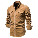 Long Sleeve Button Up Field Shirt V1 // Brown (XL)