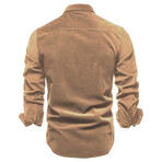 Long Sleeve Button Up Field Shirt V1 // Brown (L)