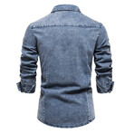 Long Sleeve Button Up Field Shirt V2 // Dark Blue (L)