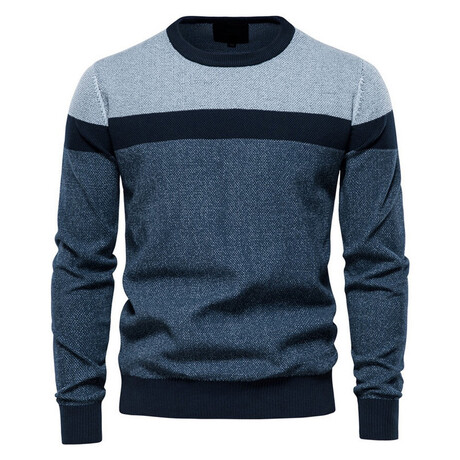 Color Block Sweater // Dark Blue (XS)