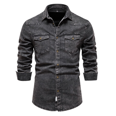 Long Sleeve Button Up Field Shirt V2 // Black (XS)