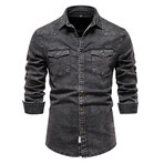 Long Sleeve Button Up Field Shirt V2 // Black (S)