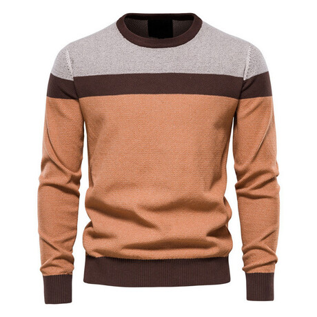 Color Block Sweater // Orange (XS)