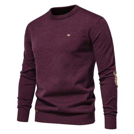 Elbow Patch Sweater // Wine Red (XS)