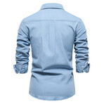 Denim Long Sleeve Button Up Field Shirt V1 // Light Blue (XS)