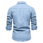 Denim Long Sleeve Button Up Field Shirt V1 // Light Blue (L)