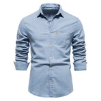 Denim Long Sleeve Button Up Field Shirt V2 // Light Blue (S)