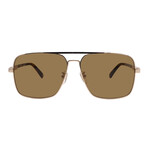 Gucci // Mens GG1289S 002 Pilot Sunglasses // Gold Havana + Brown