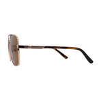 Gucci // Mens GG1289S 002 Pilot Sunglasses // Gold Havana + Brown