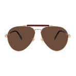 Gucci // Men's // GG1287S-002 Pilot Sunglasses // Gold Havana + Gradient Brown