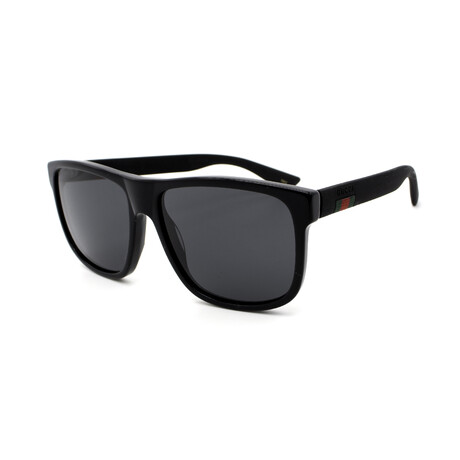 Gucci // Mens GG0010S 001 Square Sunglasses // Black + Dark Gray