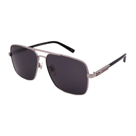 Gucci // Mens GG1289S 001 Pilot Sunglasses // Ruthenium Black + Gray