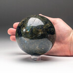 Genuine Polished Labradorite Sphere from Madagascar with Acrylic Display Stand // 4"D