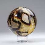 Genuine Polished Septarian Sphere from Madagascar with Acrylic Display Stand // 4 lbs