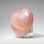 Genuine Polished Rose Quartz Heart from Brazil  with Acrylic Display Stand // 1.8 lbs
