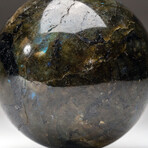 Genuine Polished Labradorite Sphere from Madagascar with Acrylic Display Stand // 4"D
