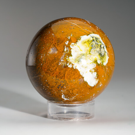 Genuine Polished Green Opal Sphere with Acrylic Display Stand // 1.5 lbs