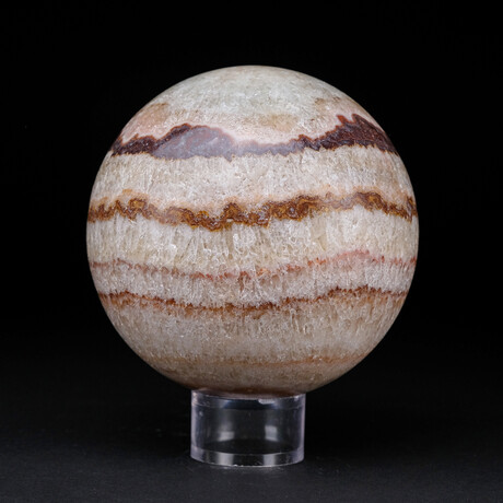 Genuine Polished Top Quality Rainbow Banded Onyx Sphere from Mexico with Acrylic Display Stand // 4.5 lbs
