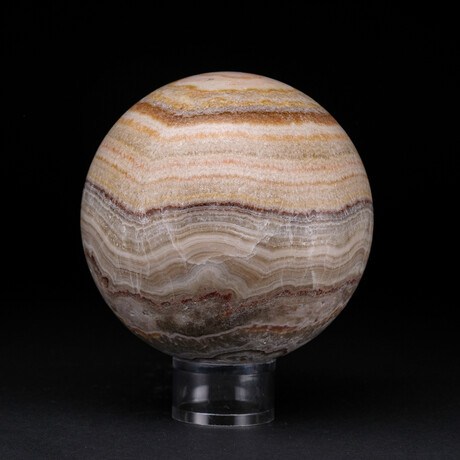 Genuine Polished Brown Banded Onyx Sphere from Mexico with Acrylic Display Stand // 4.5 lbs