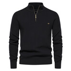 Quarter Zip Pullover V3 // Black (L)